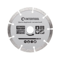 Диск сегментный отрезной 125 мм, алмазный 16-18% INTERTOOL CT-1002