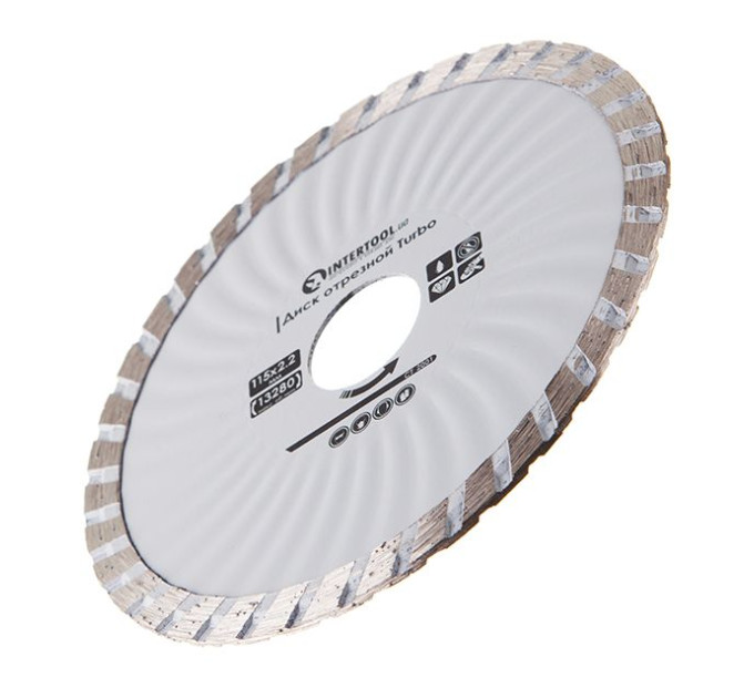Диск отрезной TURBO 115 мм, алмазный 16-18% INTERTOOL CT-2001