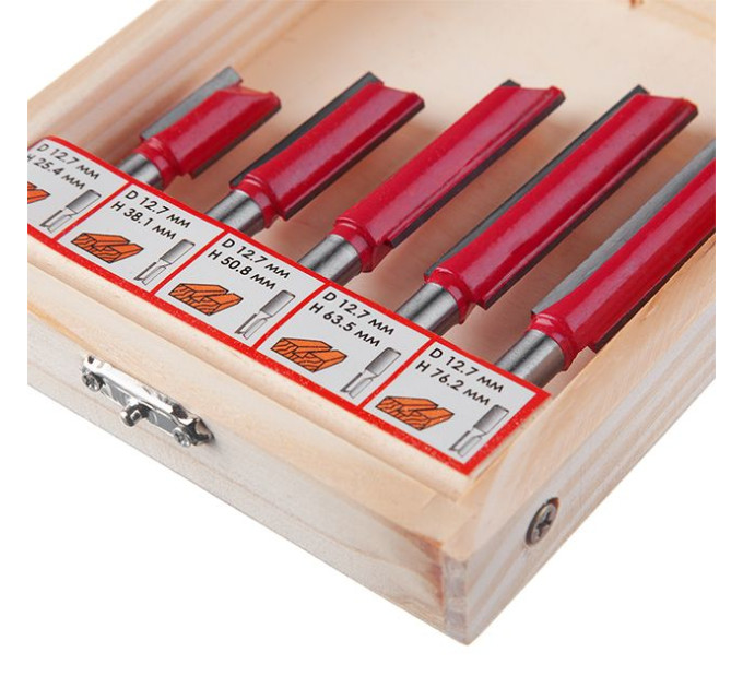 набор фрез пазовых прямых, 5 ед. INTERTOOL HT-0075