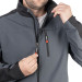 Куртка SOFTSHELL, темная серо-черная, трехслойная, ткань стрейч 300GSM 100D, с водо- и ветрозащитой, L INTERTOOL SP-3133
