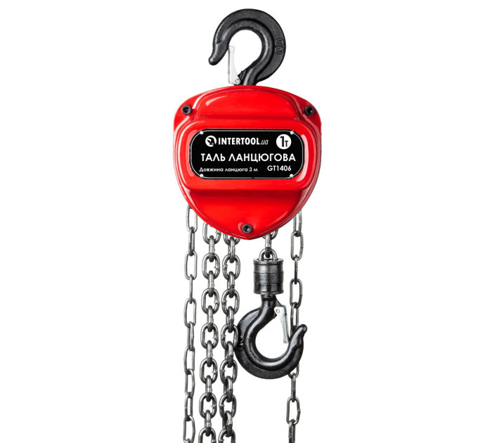 Таль цепная 1т, цепь 3м INTERTOOL GT1406