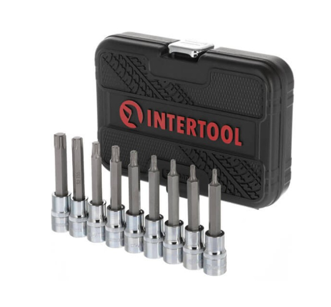 Набор бит TORX 1/2", STORM, T20-T60, S2 INTERTOOL ET-8401
