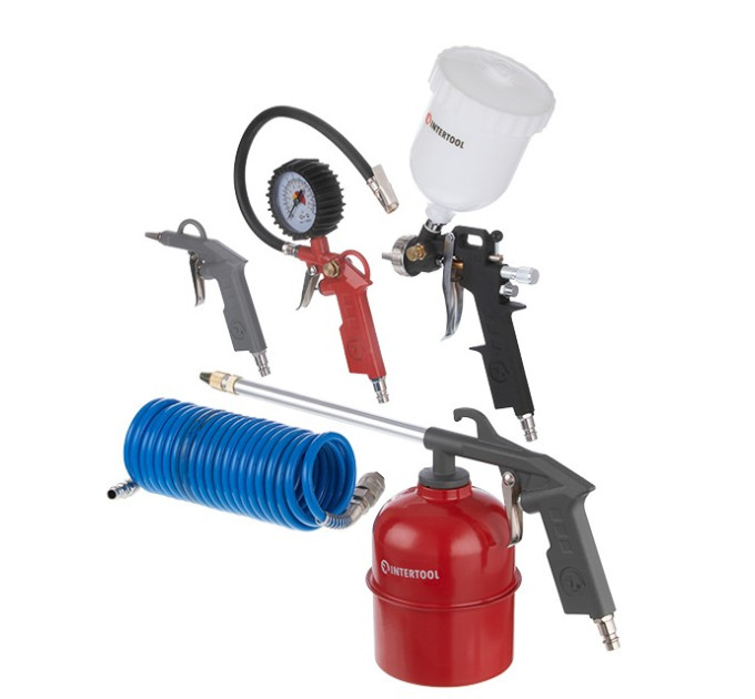 Набор для окрашивания пневматический 5 ед. INTERTOOL PT-1502