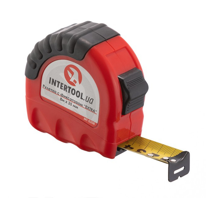 Рулетка з металевим полотном 8 м * 25 мм "EXTRA" INTERTOOL MT-0208