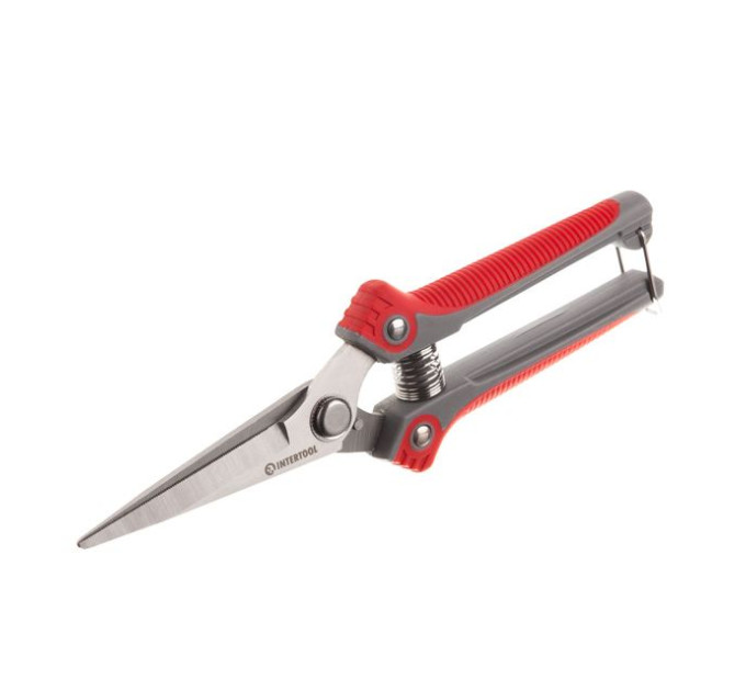 Секатор для винограду 200 мм, INOX, двокомпонентна рукоятка INTERTOOL FT-1015