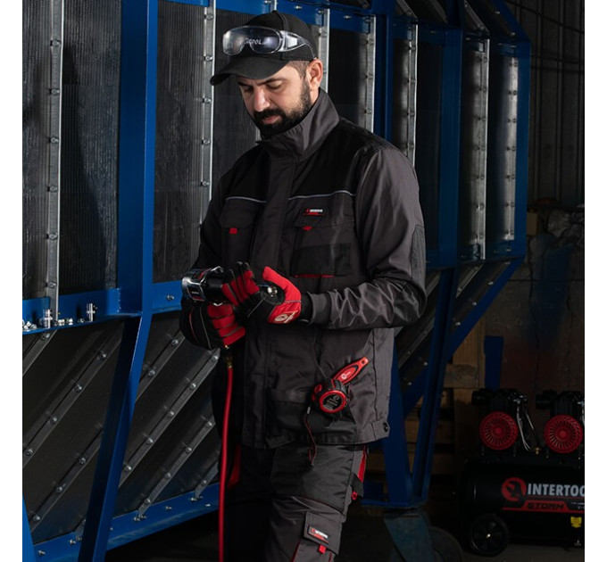 Куртка рабочая 80% полиэстер, 20% хлопок, плотность 260 г/м², L INTERTOOL SP-3003