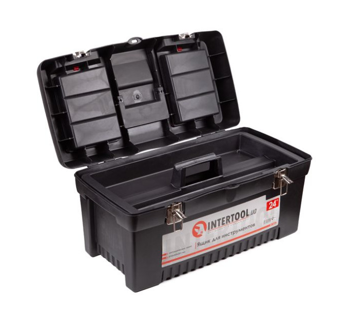 Ящик для інструментів з металевими замками 24" 610*255*251 мм INTERTOOL BX-1024