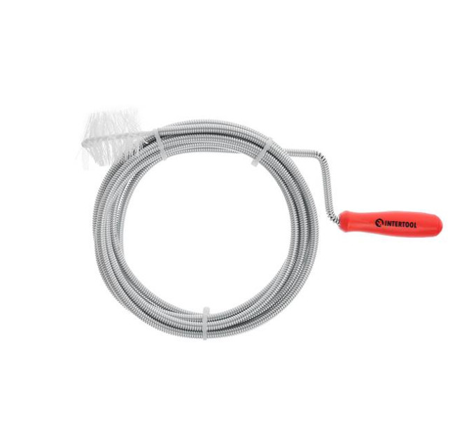 Трос для чистки труб 6 мм*3 м, наконечник: рифленая проволока INTERTOOL HP-1005
