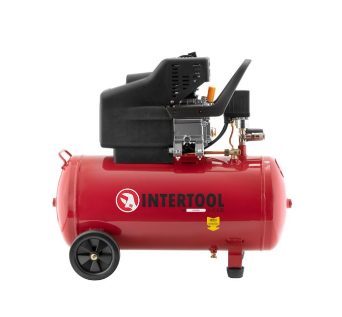 Компрессор 50 л, 1500 Вт, 220 В, 8 атм, 206 л/мин INTERTOOL PT-0003