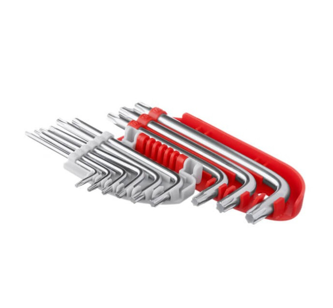 Набір ключів Г-подібних TORX, 9 од., Т10-Т50, S2, PROF INTERTOOL HT-1821