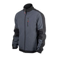 Куртка SOFTSHELL, темна сіро-чорна, тришарова, тканина стрейч 300GSM 100D, з водо- і вітрозахистом, XXL INTERTOOL SP-3135