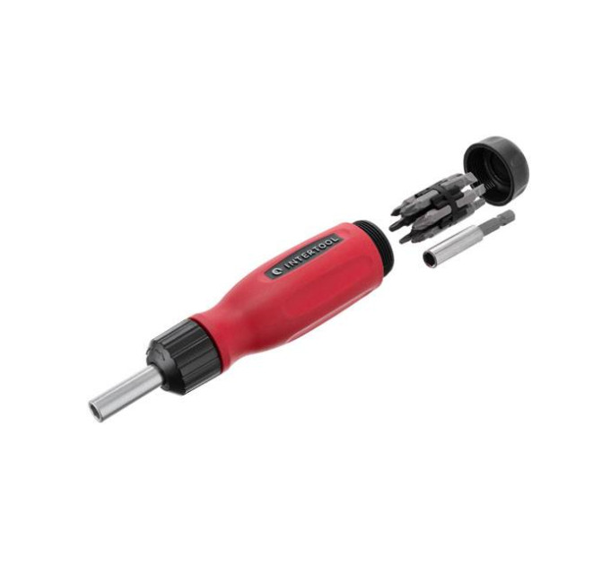 отвертка реверсивная с комплектом насадок 12 ед. INTERTOOL VT-1003