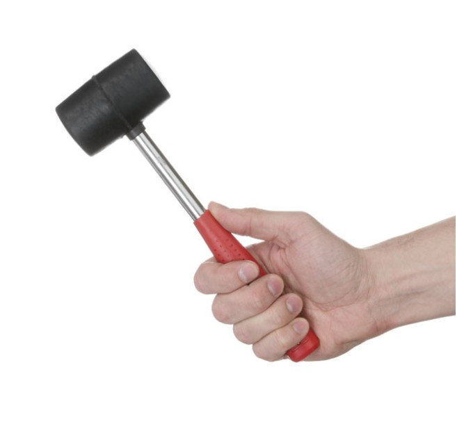 Киянка гумова 340 г, чорна гума, металева ручка INTERTOOL HT-0229