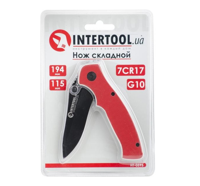 Ніж складаний, ручка з металевими вставками INTERTOOL HT-0595