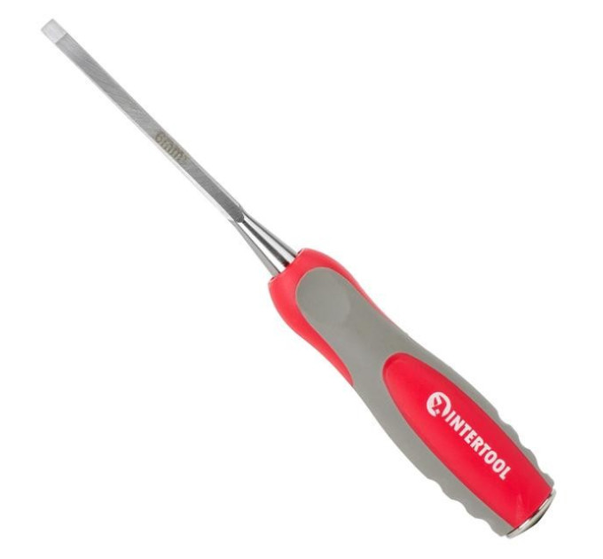 Стамеска 6 мм, Cr-V, двухкомпонентная рукоятка INTERTOOL HT-3506
