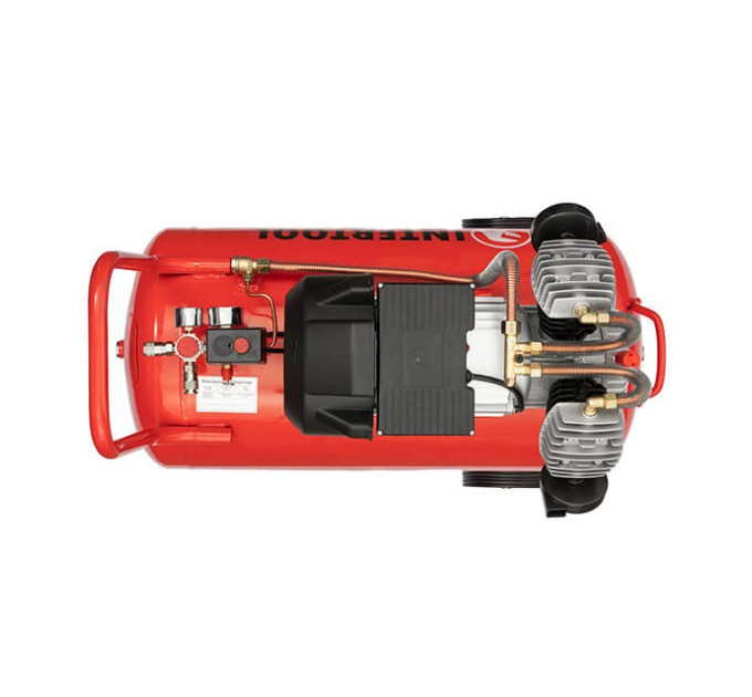 Компрессор 100 л, 3 кВт, 220 В, 10 атм, 420 л/мин, 2 цилиндра INTERTOOL PT-0008