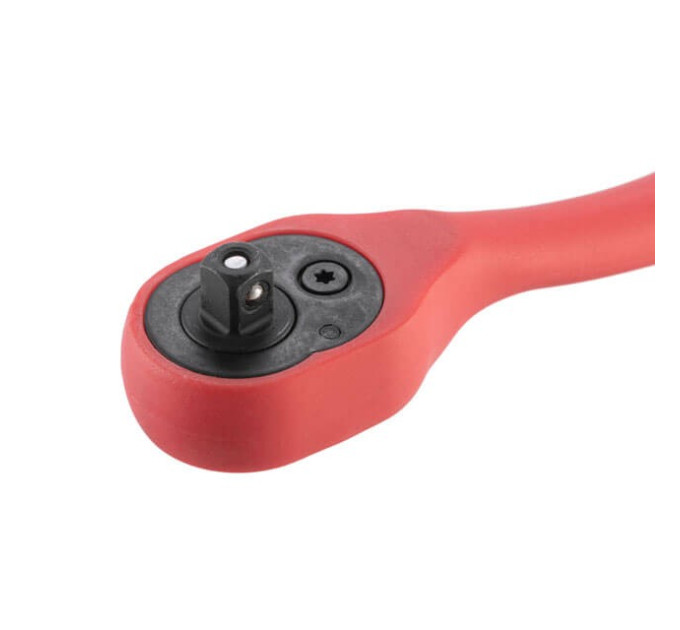 Рукоятка с храповым механизмом изогнута 1/4", 72 зуба, Cr-V, PROF INTERTOOL HT-2107