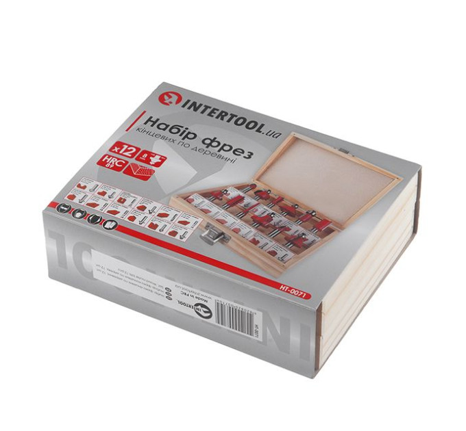 набор фрез для древесины, 12 ед. INTERTOOL HT-0071