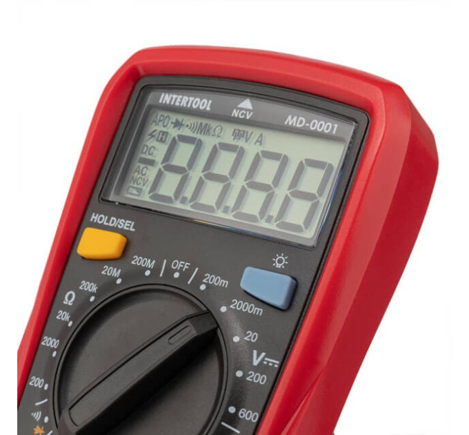 Мультиметр цифровий CAT II-300 В/ CAT I-600 В INTERTOOL MD-0001