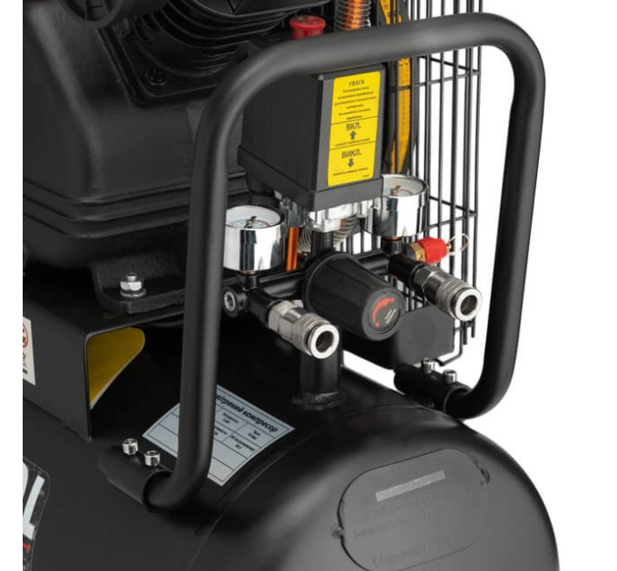 Компрессор STORM, 50 л, 3 кВт, 220 В, 10 атм, 500 л/мин, 2 цилиндра INTERTOOL PT-0016
