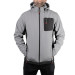 Куртка SOFTSHELL, світла сіро-чорна, з капюшоном, тришарова, тканина стрейч 300GSM 100D, з водо- і вітрозахистом, S INTERTOOL SP-3121