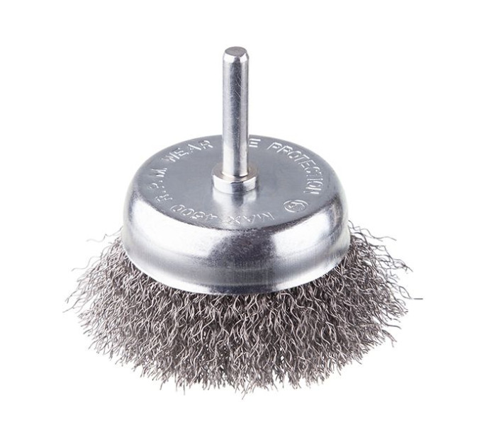 Щітка чашкова 75 мм для дриля, 1/4" (кручений дріт) INTERTOOL BT-9075
