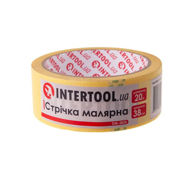 Стрічка малярська 38 мм, 20 м, жовта INTERTOOL DM-3820