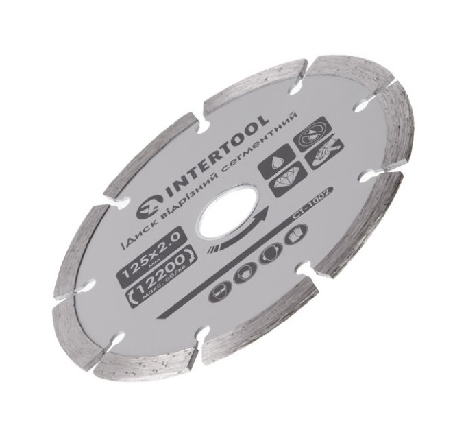 Диск сегментный отрезной 125 мм, алмазный 16-18% INTERTOOL CT-1002