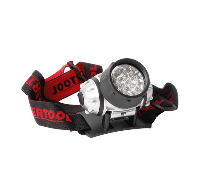 Фонарь налобный светодиодный, четыре режима работы, 19 LED, батарейки 3 ААА INTERTOOL LB-0301