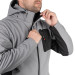 Куртка SOFTSHELL, світла сіро-чорна, з капюшоном, тришарова, тканина стрейч 300GSM 100D, з водо- і вітрозахистом, XXL INTERTOOL SP-3125