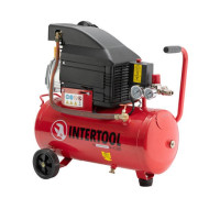 Компрессор 24 л, 1,5 кВт, 220 В, 8 атм, 206 л/мин INTERTOOL PT-0010