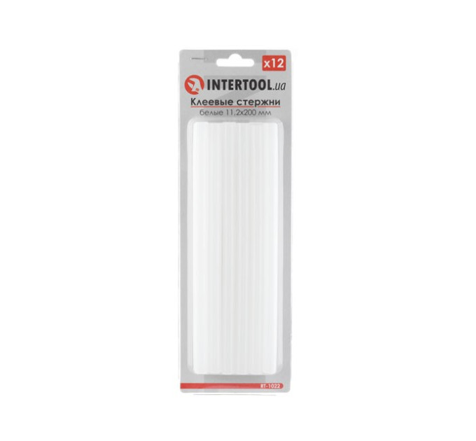 Комплект стрижнів клейових білих 11,2*200 мм, 12 од. INTERTOOL RT-1022