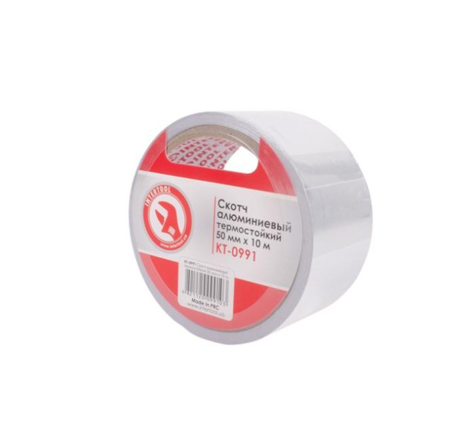 Скотч алюминиевый термостойкий 10 м, 50 мм INTERTOOL KT-0991