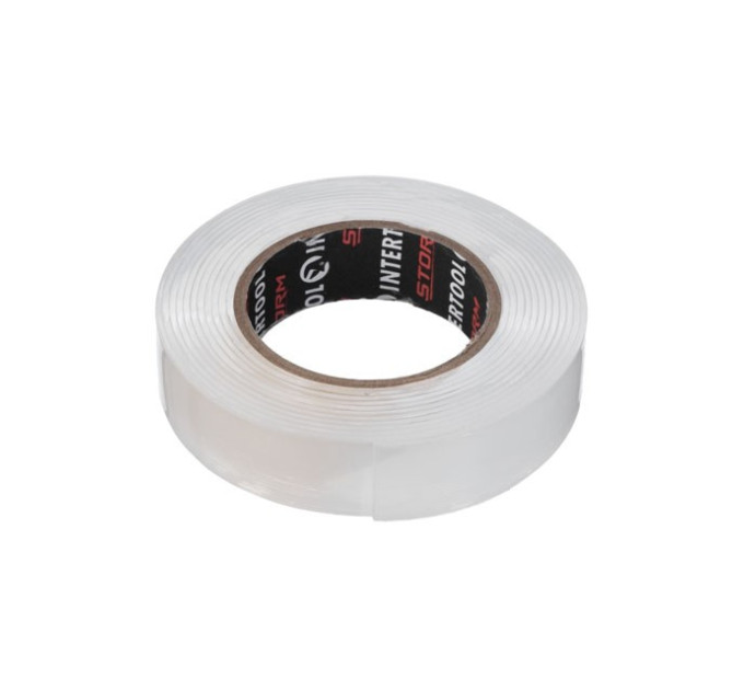 Стрічка клейка двостороння POWER FIX 2 м, 15*1 мм, прозора, акрил, STORM INTERTOOL KT-0825