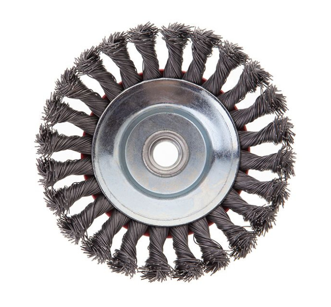 Щетка конусная 125 мм, для КШМ, М14 (пучки крученой проволоки) INTERTOOL BT-4125