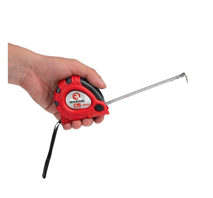 Рулетка с металлическим полотном 5 м "Супер Магнит", blister INTERTOOL MT-0305