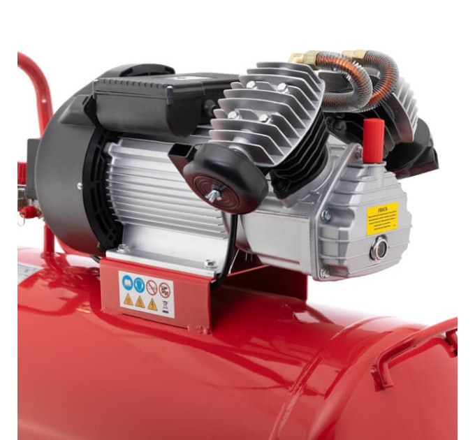 Компрессор 100 л, 3 кВт, 220 В, 10 атм, 420 л/мин, 2 цилиндра INTERTOOL PT-0008