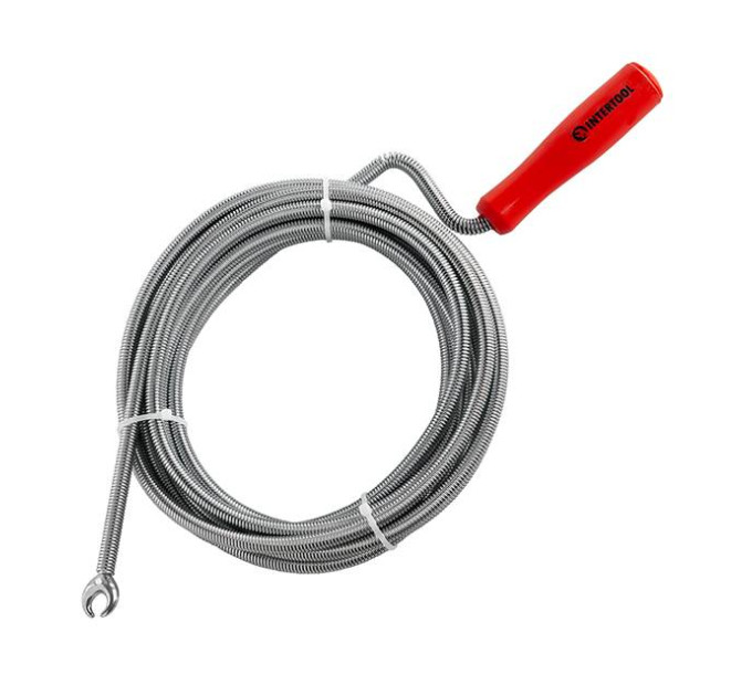 Трос для чистки труб 9 мм*5 м, пробивной наконечник INTERTOOL HP-1006