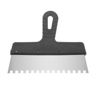 Шпатель из нержавеющей стали 250 мм, зубцы 8*8 мм INTERTOOL KT-2258