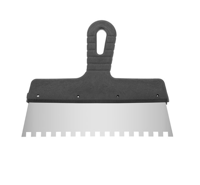 Шпатель из нержавеющей стали 250 мм, зубцы 8*8 мм INTERTOOL KT-2258