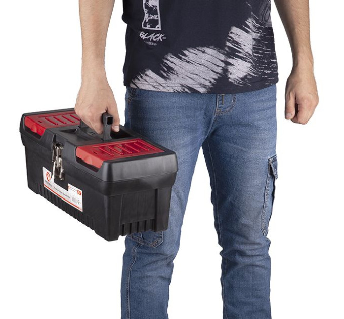 Ящик для інструментів з металевими замками 16" 396*216*164 мм INTERTOOL BX-1016