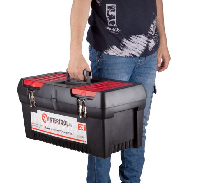 Ящик для інструментів з металевими замками 24" 610*255*251 мм INTERTOOL BX-1024