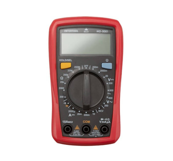 Мультиметр цифровий CAT II-300 В/ CAT I-600 В INTERTOOL MD-0001