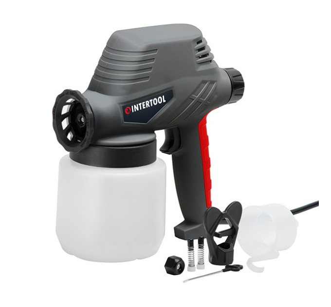 Краска пульт электрический 110 Вт, форсунка 0.8 мм, бачок 0.8 л, 300 мл/мин. INTERTOOL DT-5012