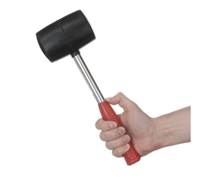 Киянка гумова 900 г, чорна гума, металева ручка INTERTOOL HT-0233