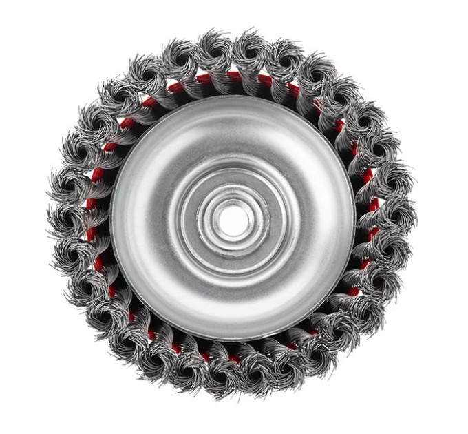 Щітка чашкова 150 мм, для КШМ, М14 (пучки крученого дроту) INTERTOOL BT-2150