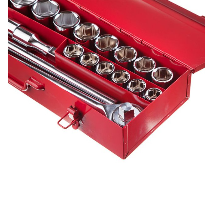 Набор инструментов 3/4", 20 ед., металлический кейс INTERTOOL ET-6024