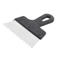 Шпатель из нержавеющей стали 150 мм, зубцы 6*6 мм INTERTOOL KT-2156