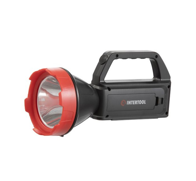 Фонарь аккумуляторный 1LED + 1COB LED, power bank, индикатор заряда, солнечная панель INTERTOOL LB-0107