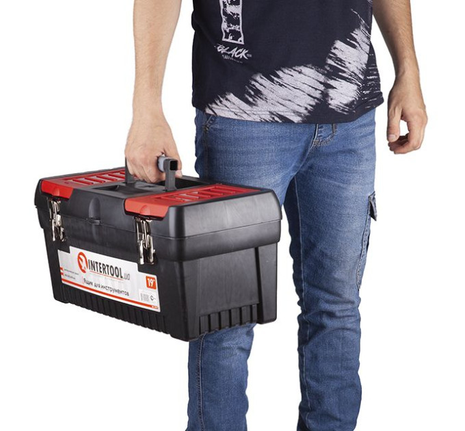Ящик для інструментів з металевими замками 19" 483*242*240 мм INTERTOOL BX-1019